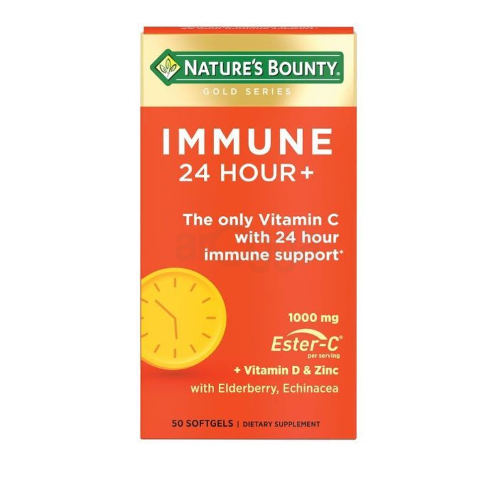 Nature's Bounty, Gold Series, Immune 24 Hour+, 1,000 mg Ester-C , 50 Softgels (500 mg per Softgel)  