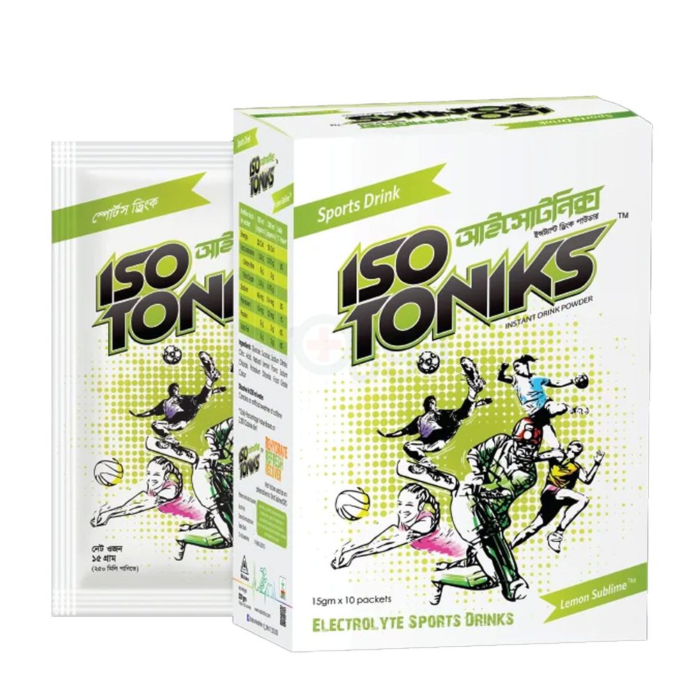 ISO Toniks Electrolyte Sports Lemon Sublime Instant Drink Powder 10pcs x 15g  