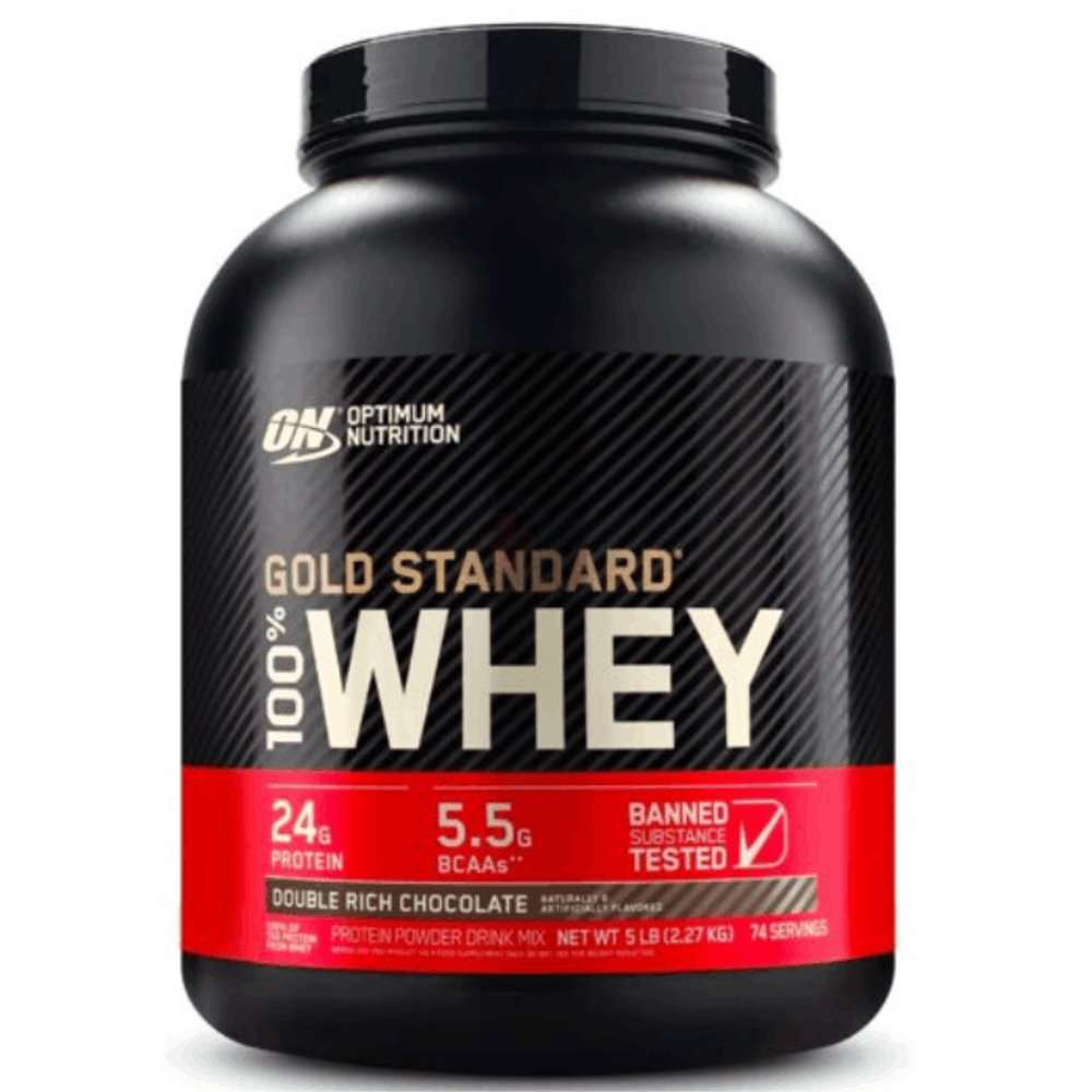 ON Gold Standard 100% Whey Protein, Double Rich Chocolate, 5lb 74 Servings 2.27kg  