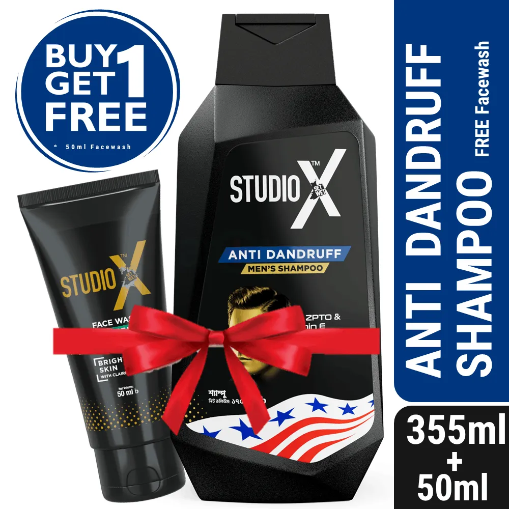 Studio X Anti Dandruff Shampoo for Men 355ml (50ml Facewash Free)  