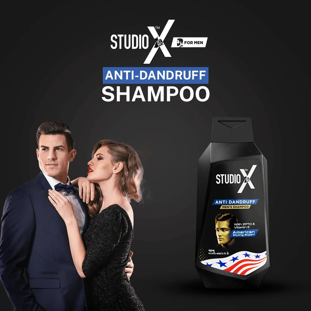 Studio X Anti Dandruff Shampoo for Men 355ml (50ml Facewash Free)  