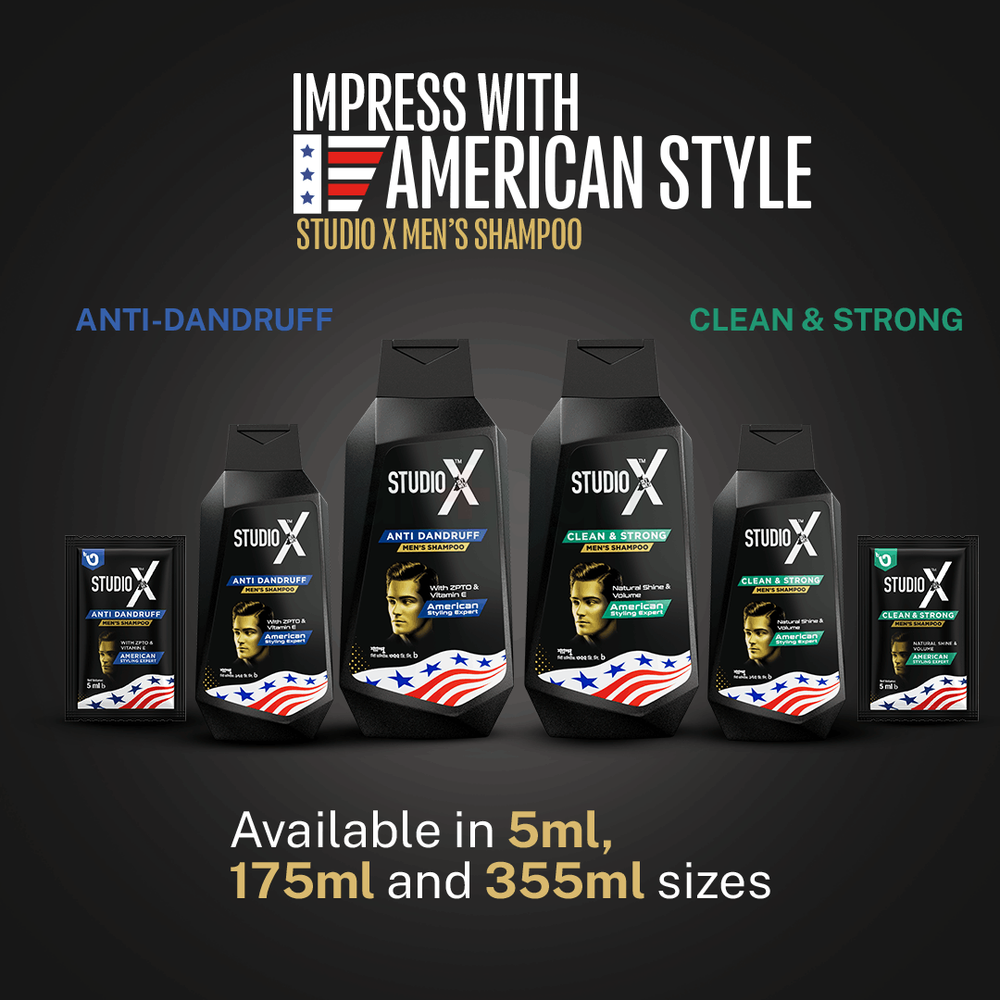 Studio X Anti Dandruff Shampoo for Men 355ml (50ml Facewash Free)  