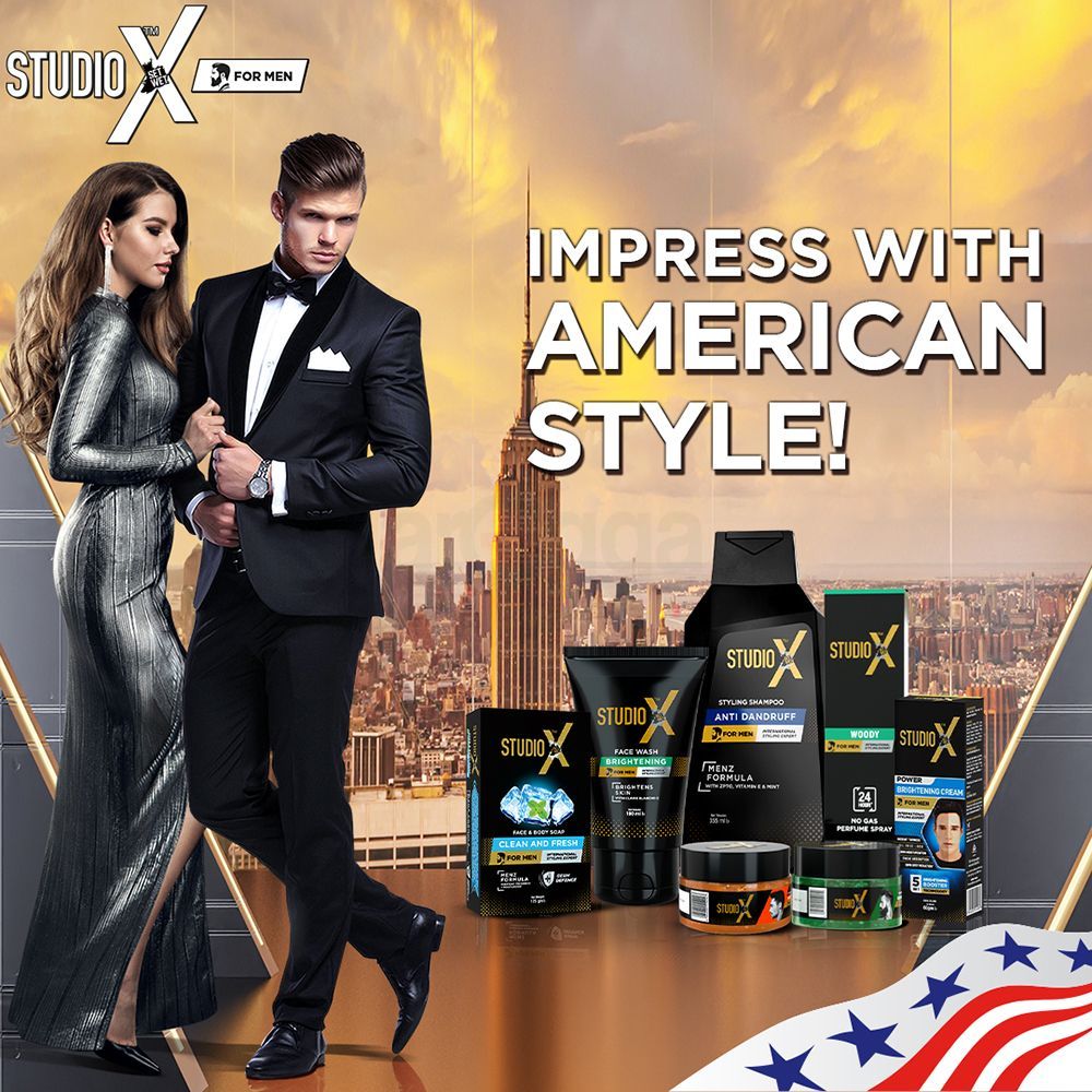 Studio X Anti Dandruff Shampoo for Men 355ml (50ml Facewash Free)  