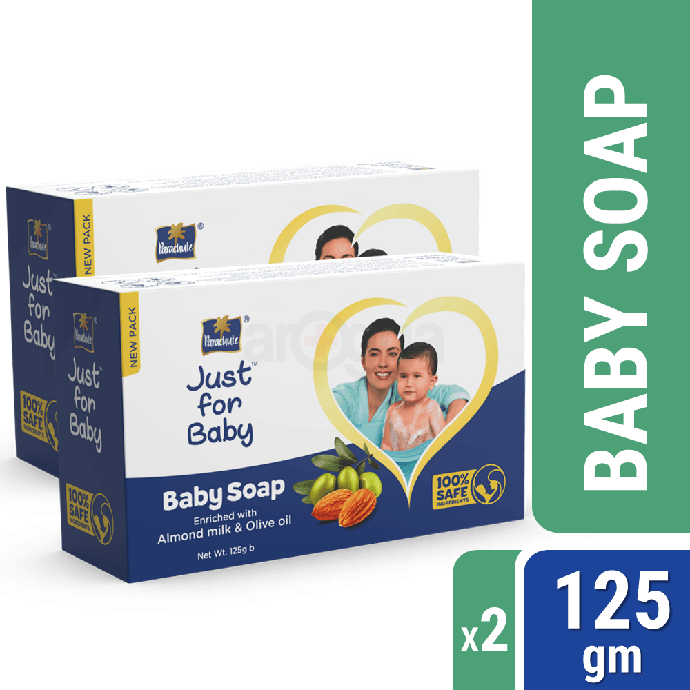 Parachute Just for Baby - Baby Soap 125g Pack of 2 Combo (125g x 2)  