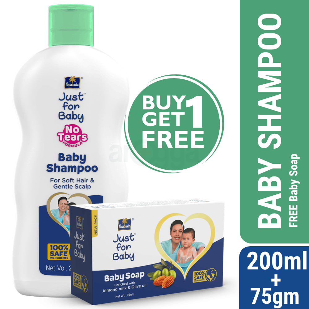 Parachute Just for Baby - Baby Shampoo 200ml (Baby Soap 75g Free)  