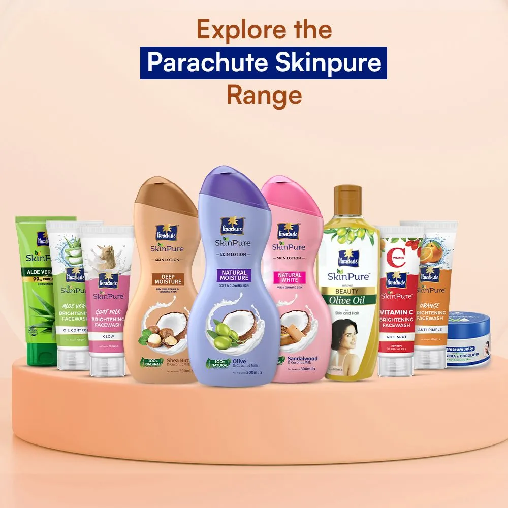 Parachute SkinPure Skin Lotion Deep Moisture 200ml (50ml Petroleum Jelly Free)  