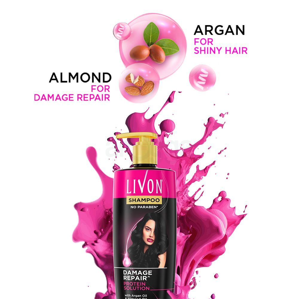 Livon Damage Repair Protein Shampoo 300ml & Livon Hair Serum 18ml - Combo  
