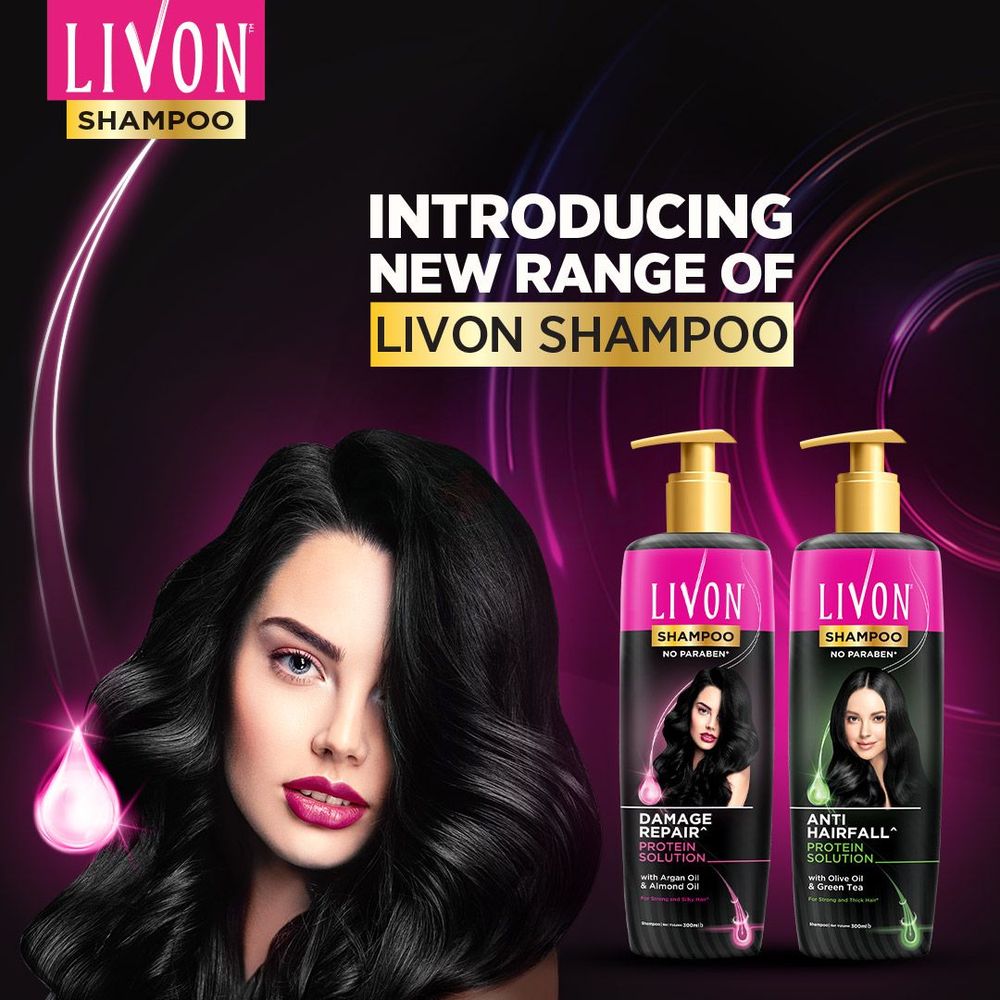 Livon Damage Repair Protein Shampoo 300ml & Livon Hair Serum 18ml - Combo  