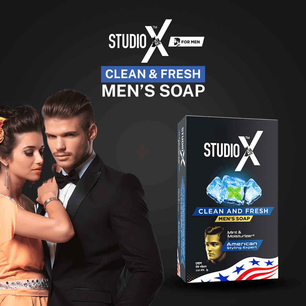 Studio X Clean & Fresh Soap For Men Combo Pack (125gm x 3)  