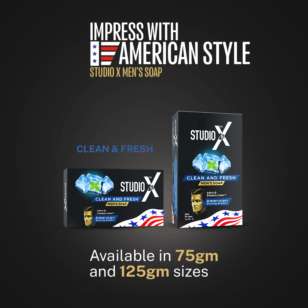 Studio X Clean & Fresh Soap For Men Combo Pack (125gm x 3)  