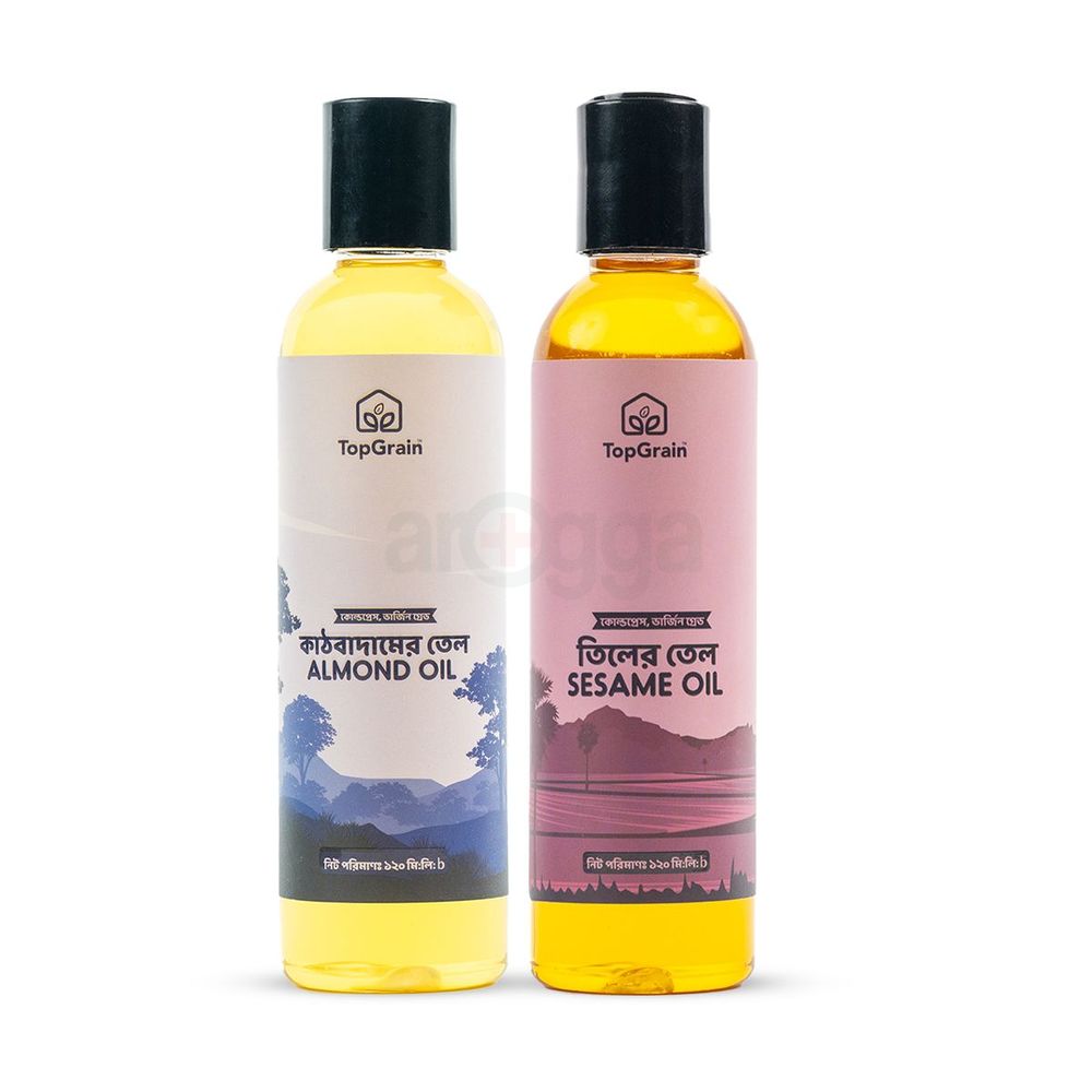 TopGrain Almond Oil 120ml with Sesame Oil 120ml Combo  