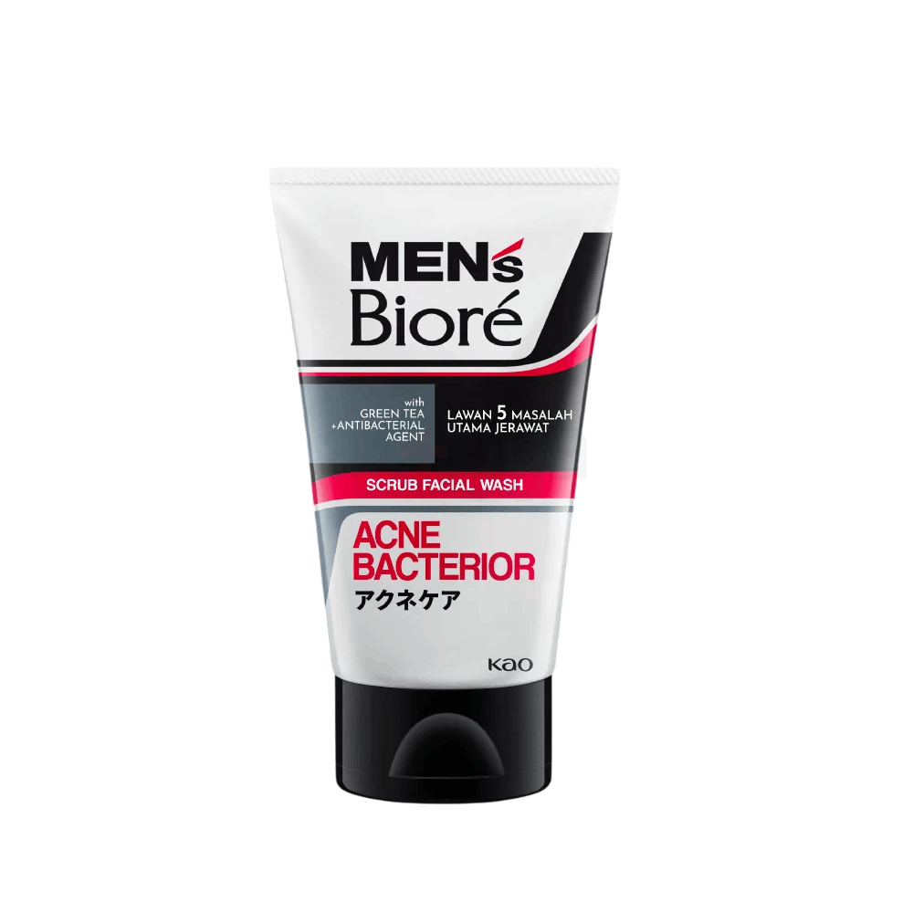 Men's Biore Double Scrub Acne Solution Facial Foam  