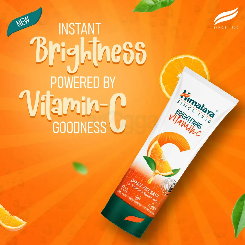 Himalaya Brightening Vitamin C Orange Face Wash 100ml  
