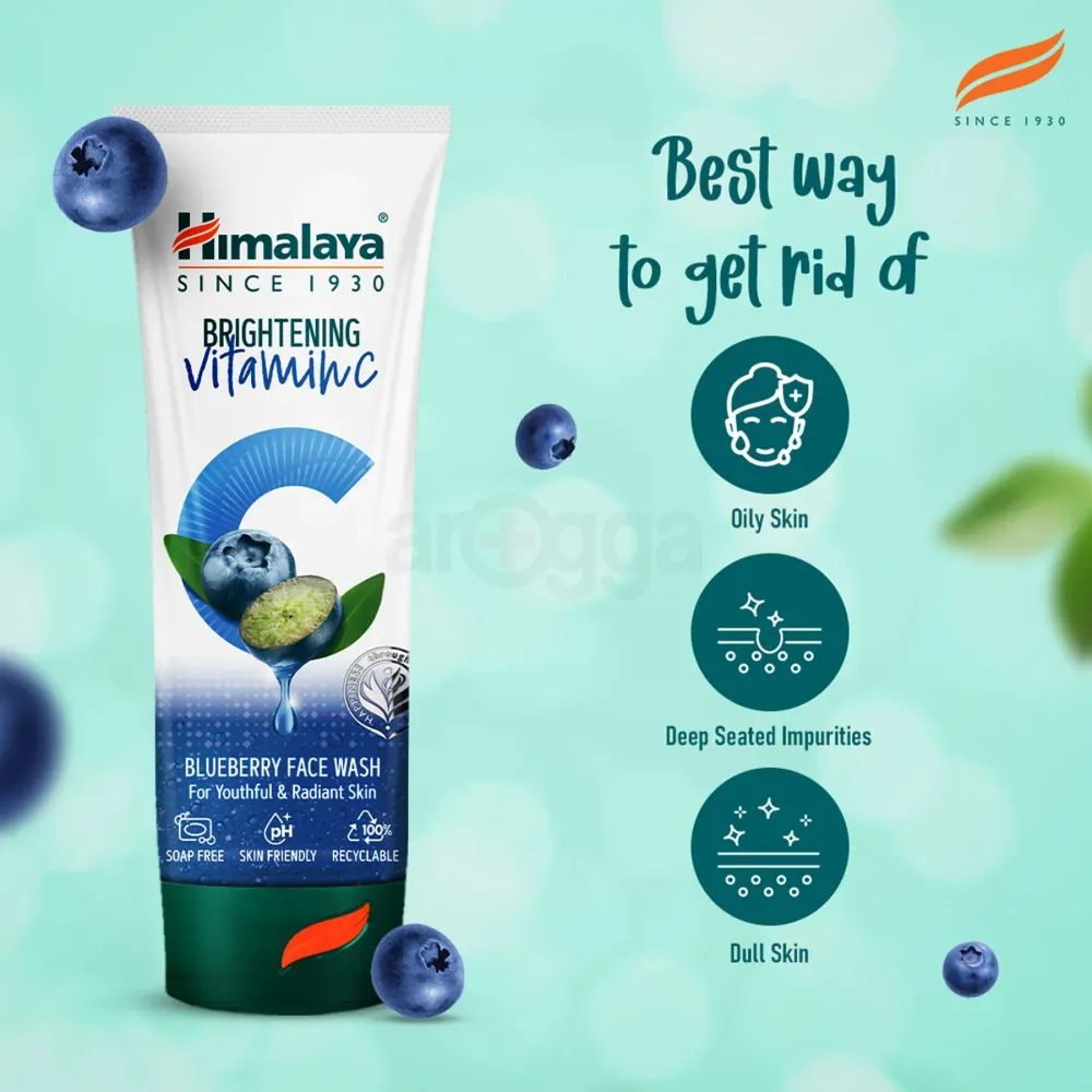 Himalaya Brightening Vitamin C Blueberry Face Wash 100ml  