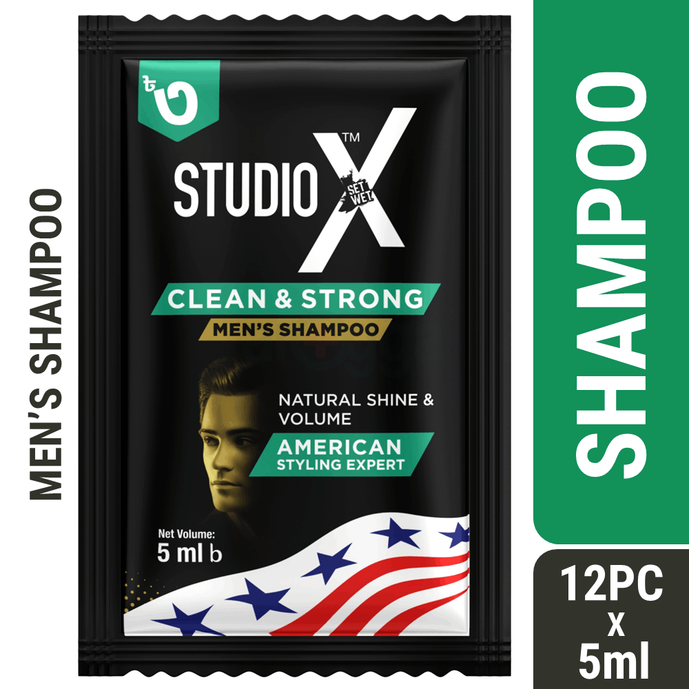 Studio X Clean & Strong Shampoo for Men (5ml X 12 pcs)  