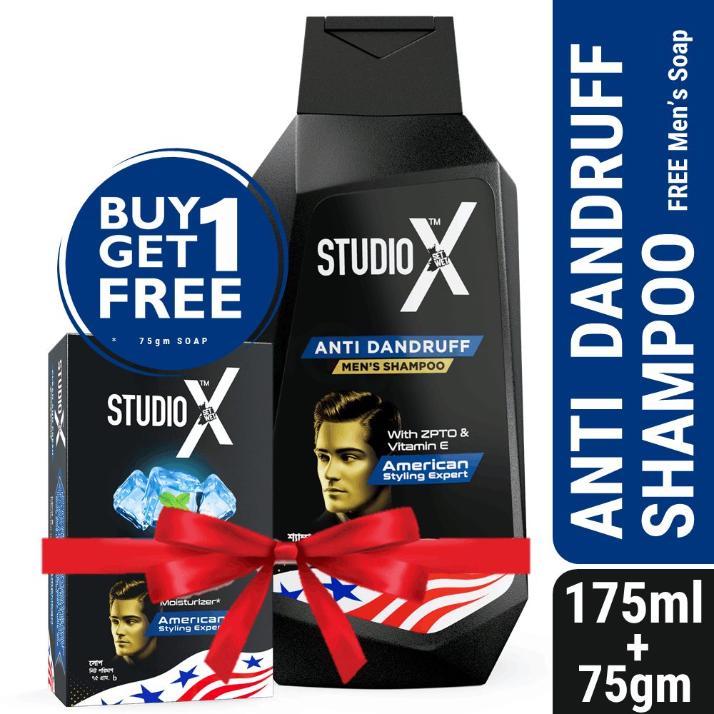 Studio X Anti Dandruff Shampoo for Men 175ml (75gm Soap Free)  