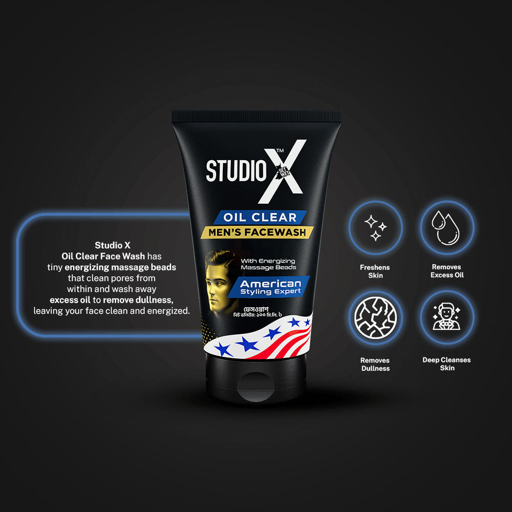 Studio X Oil Clear Facewash for Men 50ml  