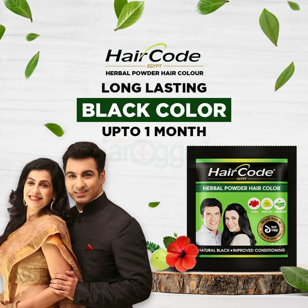 HairCode Egypt Herbal Hair Color (Black) (5g X 3)  