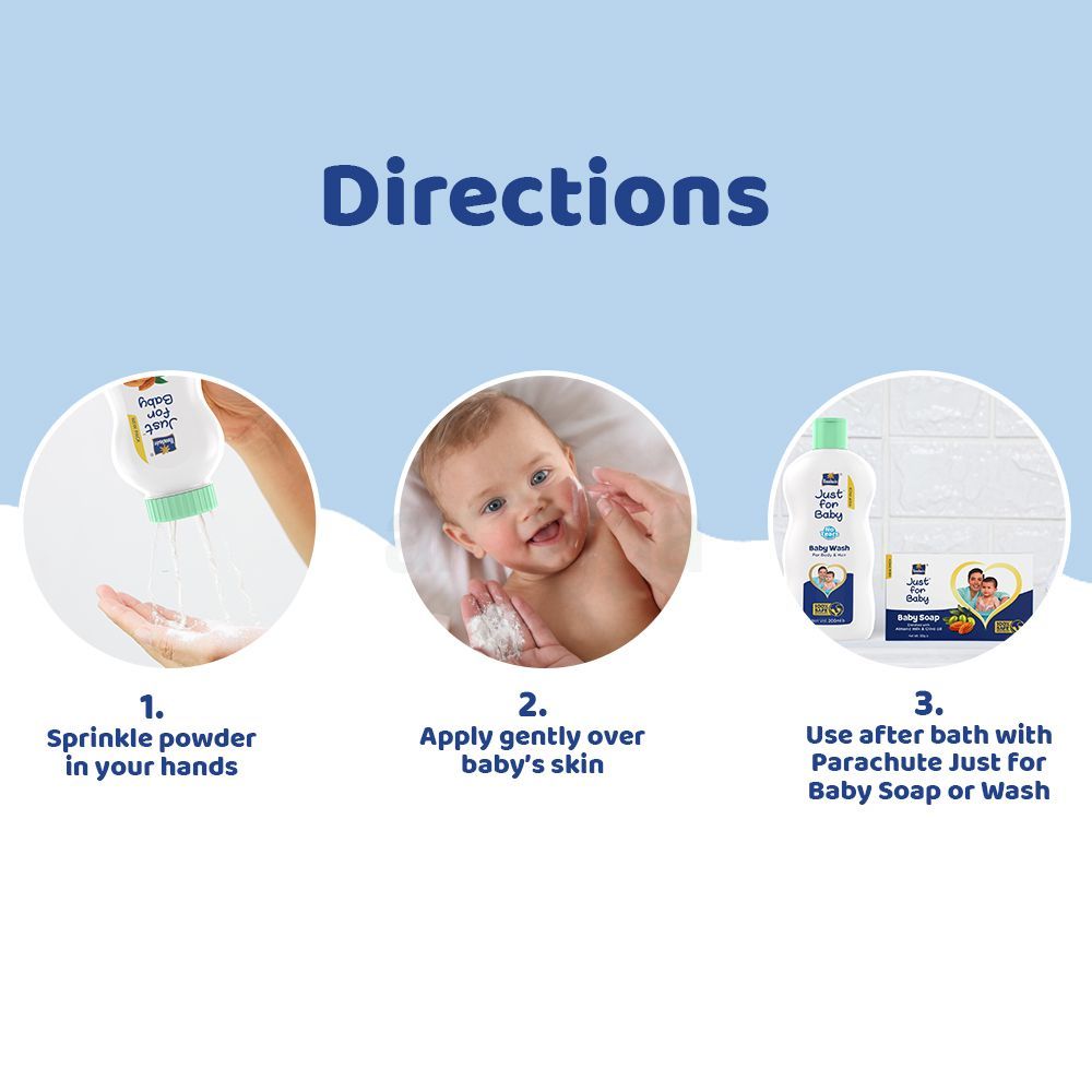 Parachute Just for Baby - Baby Powder 200g (Baby Soap 75g Free)  