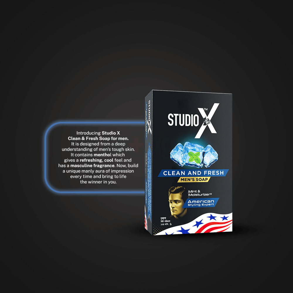 Studio X Clean & Fresh Soap for Men 125gm  