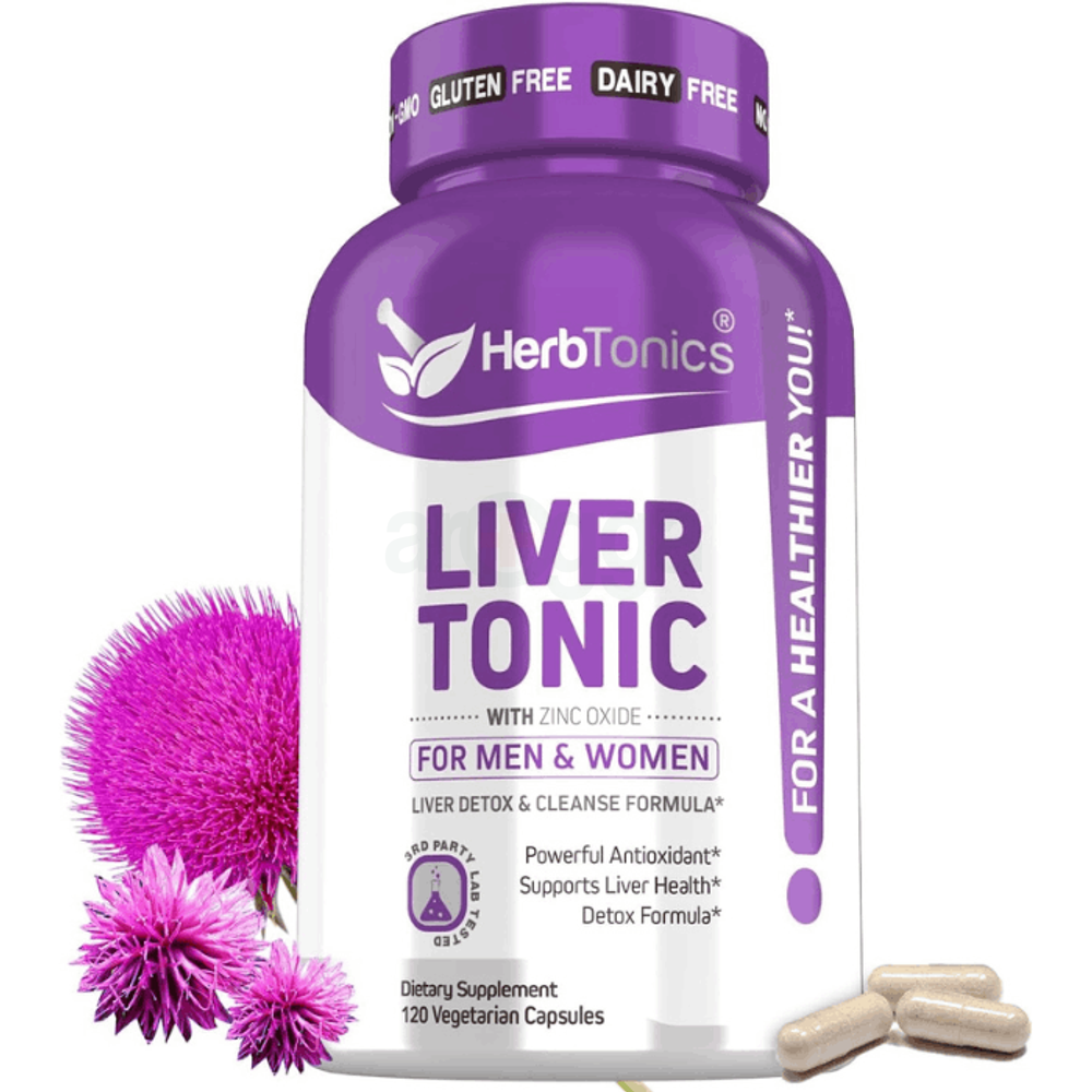 Herbtonics Liver Cleanse Detox & Repair Formula 120 Vegan Capsules  