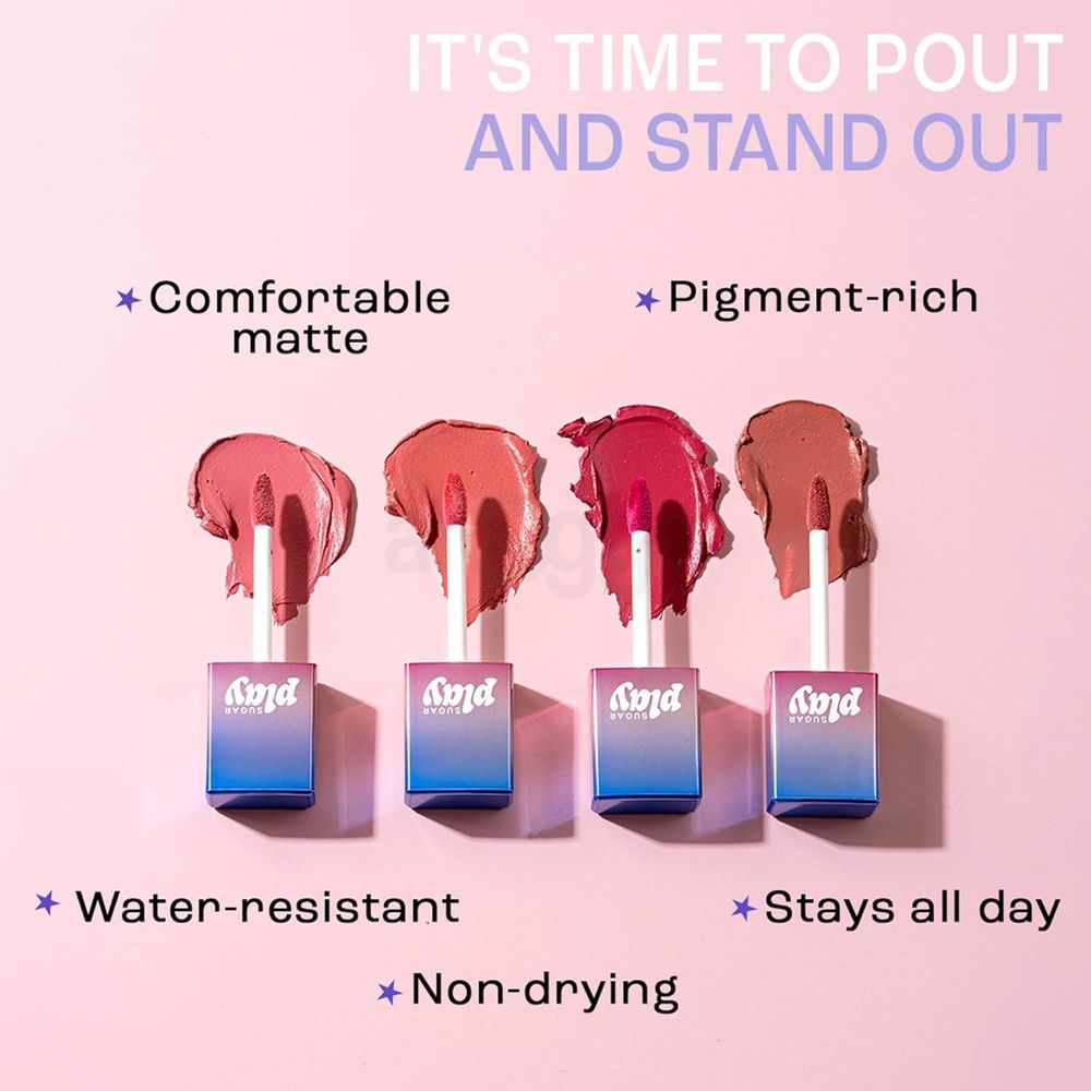 SUGAR Cosmetics Play Vibe Check Liquid Matte Lipstick - 03 Snacc (Bright Pink)  