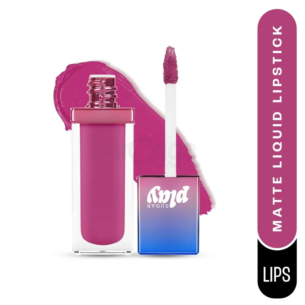 SUGAR Cosmetics Play Vibe Check Liquid Matte Lipstick - 03 Snacc (Bright Pink)  