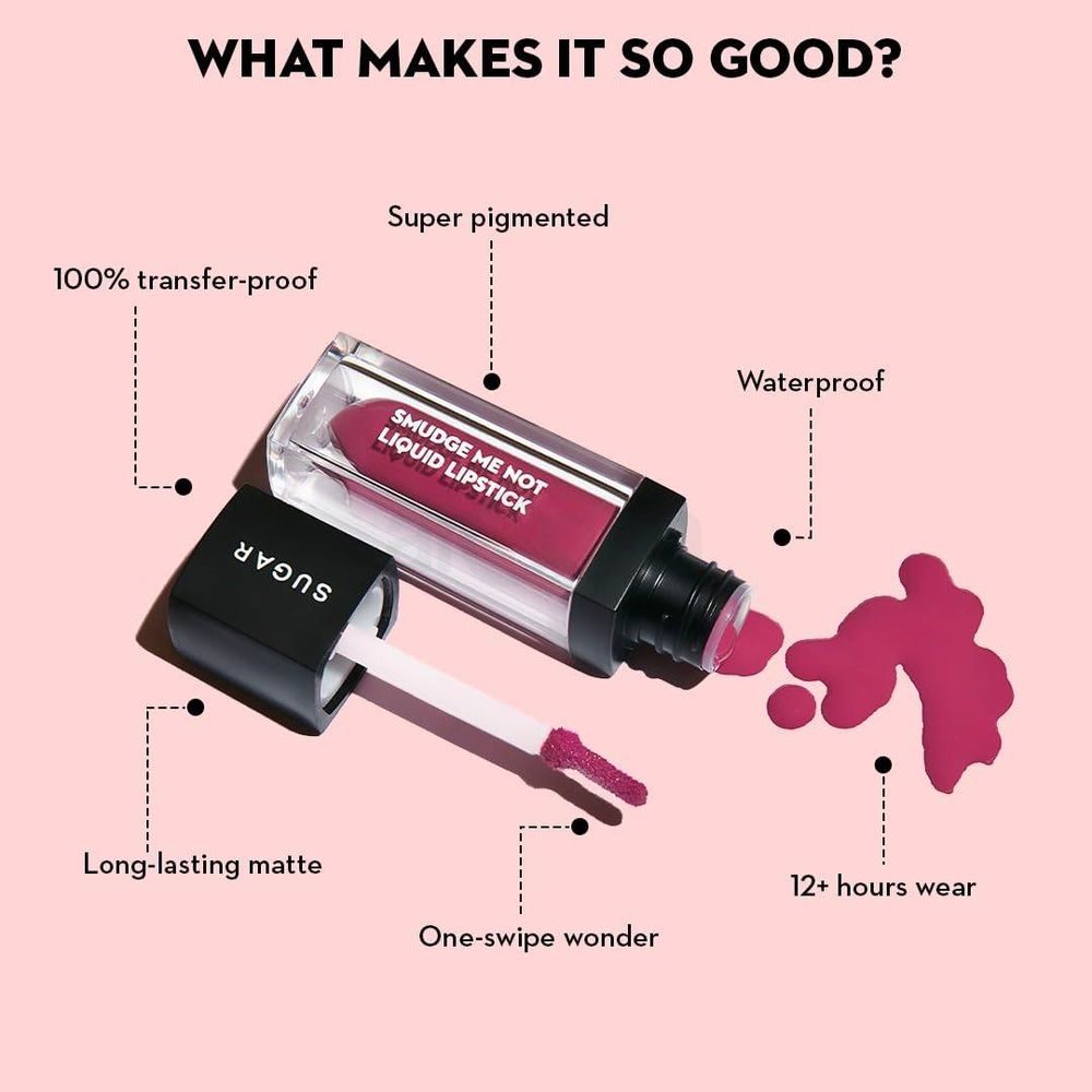 SUGAR Cosmetics Smudge Me Not Liquid Lipstick - 17 Fiery Berry (Marsala)  