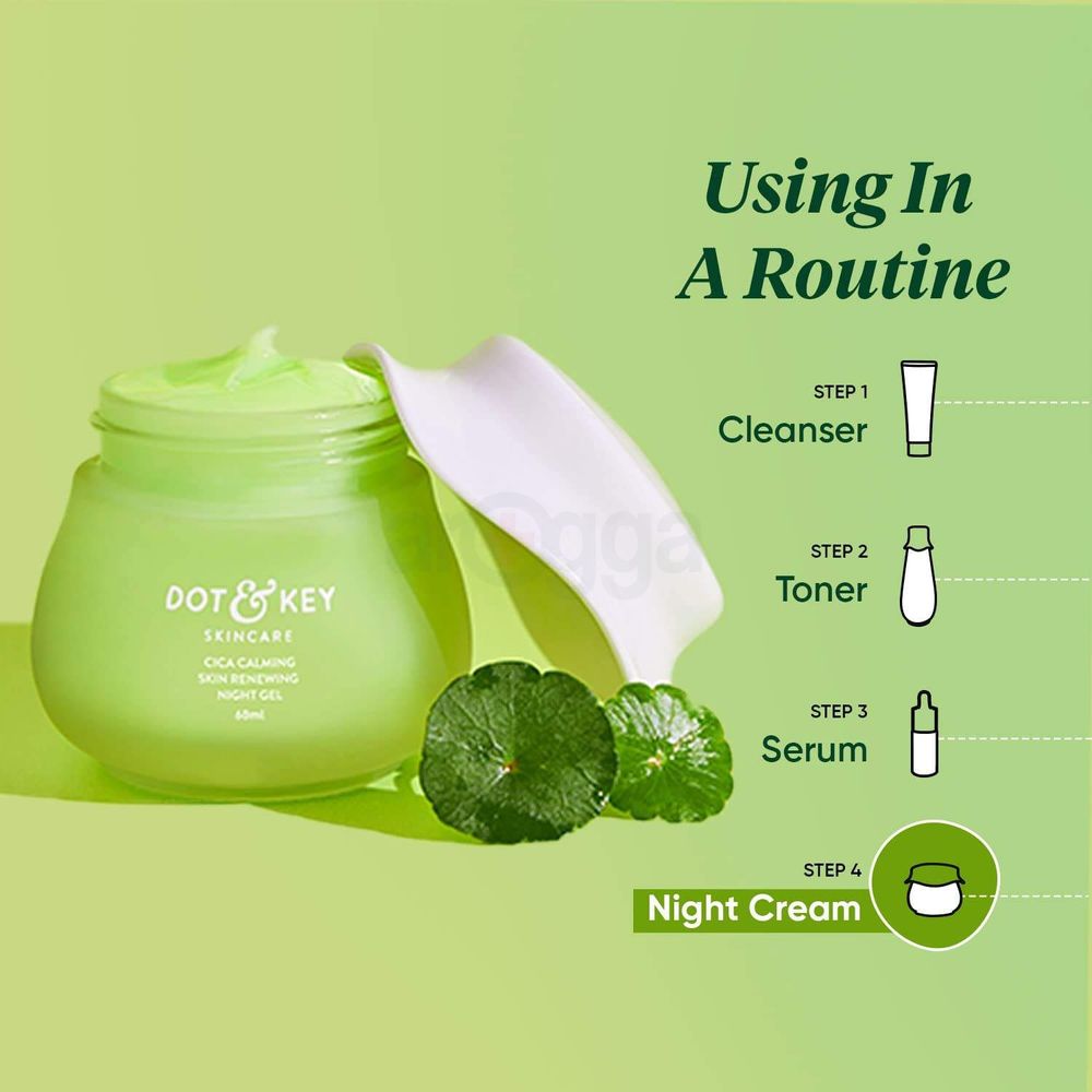 Dot and Key Cica Calming Skin Renewing Night Gel with Niacinamide & Green Tea  