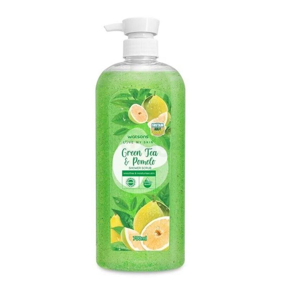 Watsons Love My Skin Green Tea and Pomelo Shower Scrub 700ml  