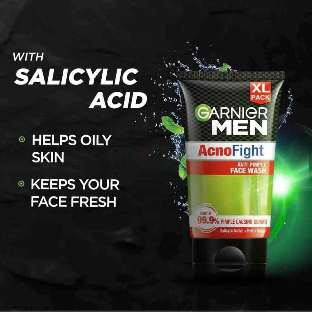 Garnier Men Acno Fight Anti Pimple Face Wash with Salicylic Active & Herba Repair 100gm  
