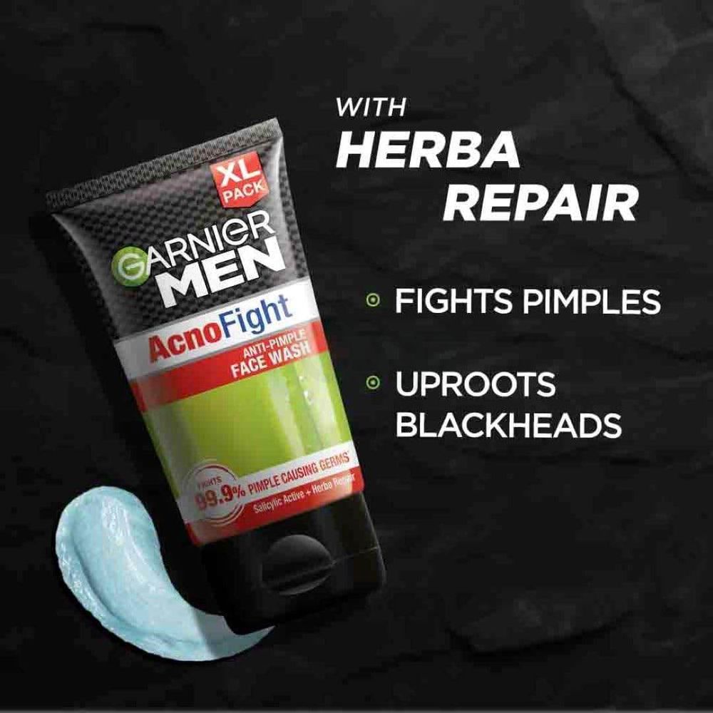 Garnier Men Acno Fight Anti Pimple Face Wash with Salicylic Active & Herba Repair 100gm  