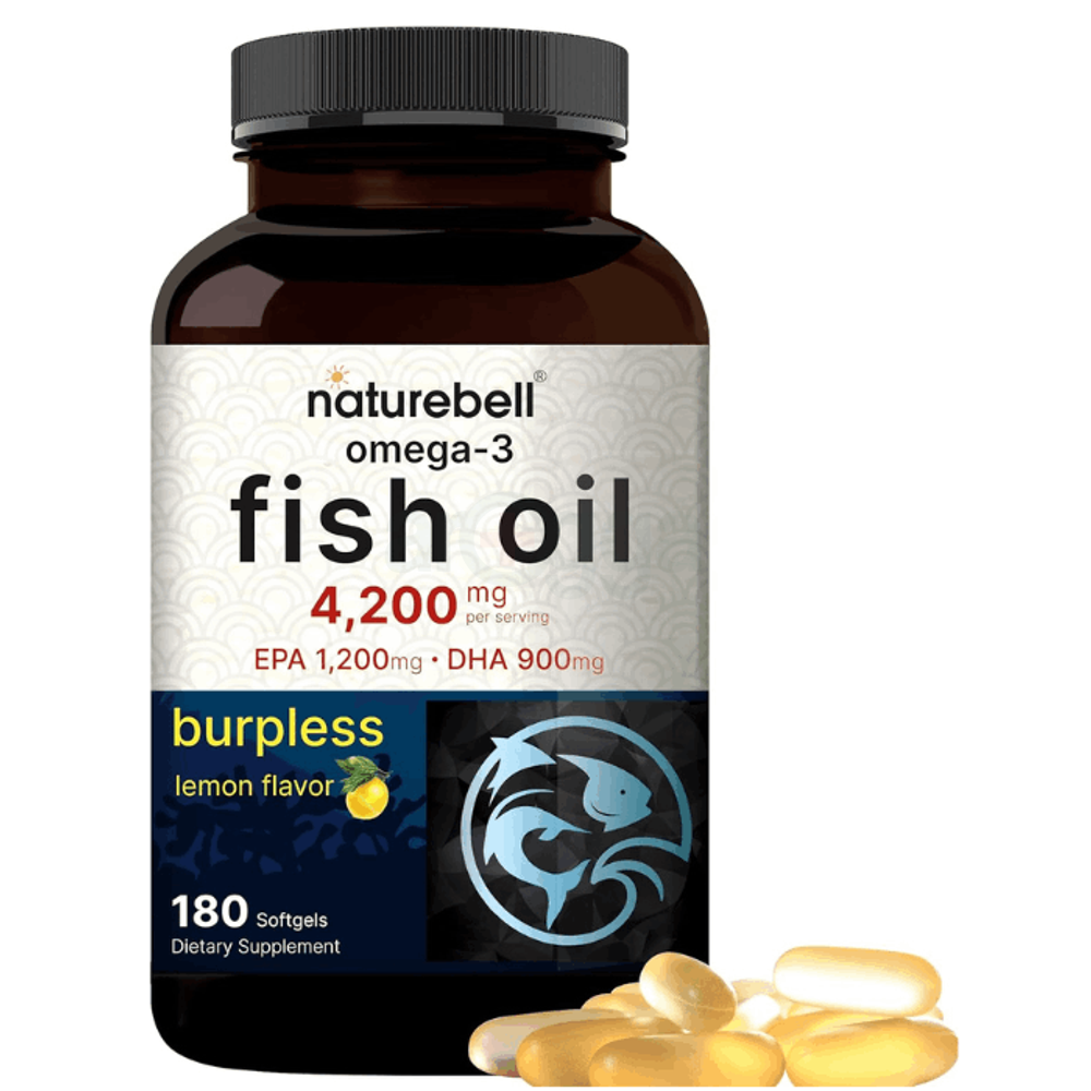 Naturebell Omega 3 Fish Oil 4,200mg, 180 Softgels	  