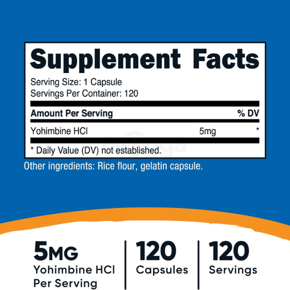Nutricost Yohimbine HCl 5mg, 120 Capsules  