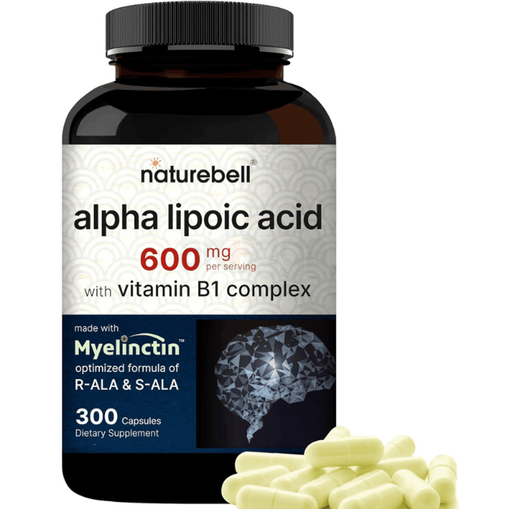 Naturebell Alpha Lipoic Acid 600mg w/ B1 Complex | 300 Capsules  