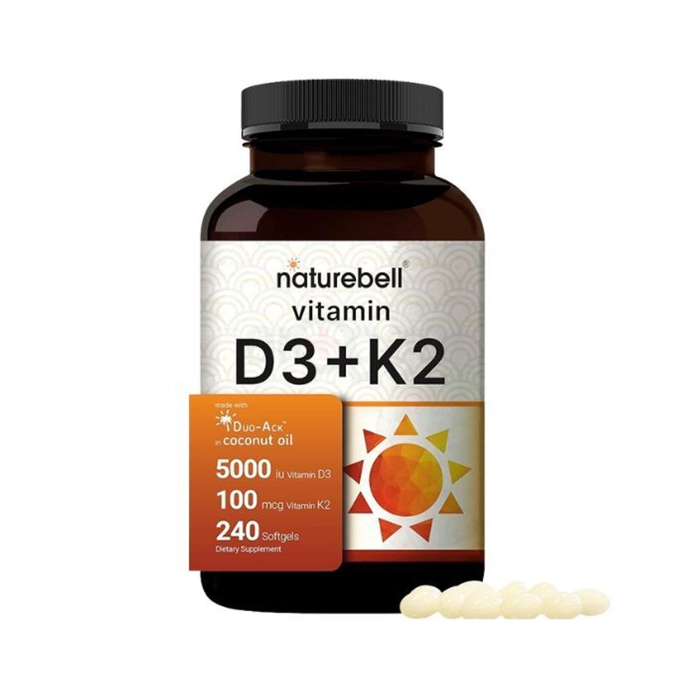 NatureBell Vitamin D3 5000 IU with K2, 240 Softgels  
