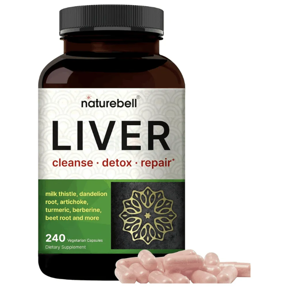 Naturebell Liver Cleanse Detox & Repair Supplement, 240 Veggie Capsules|15-in-1 Complex	  