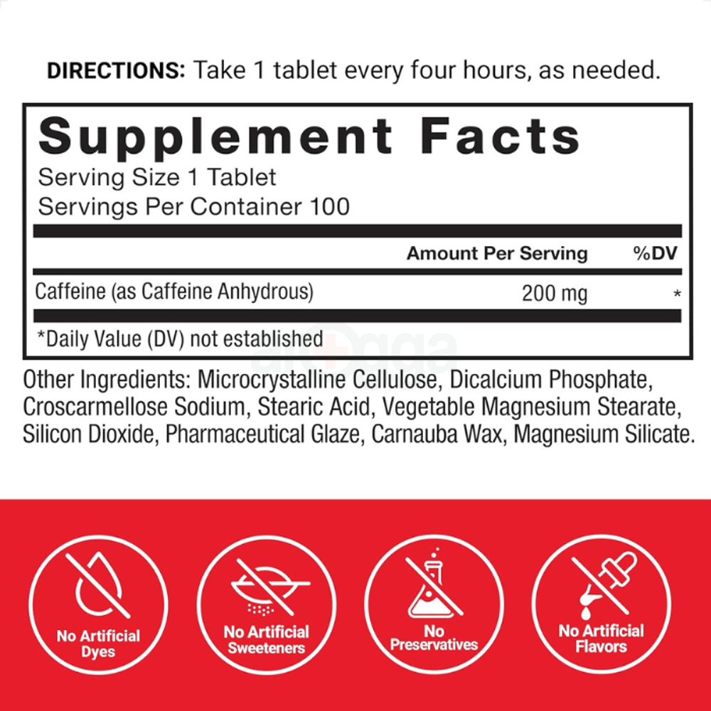 Force Factor Caffeine Pills 200mg, Caffeine Pills and Energy Supplement, 100 Tablets   