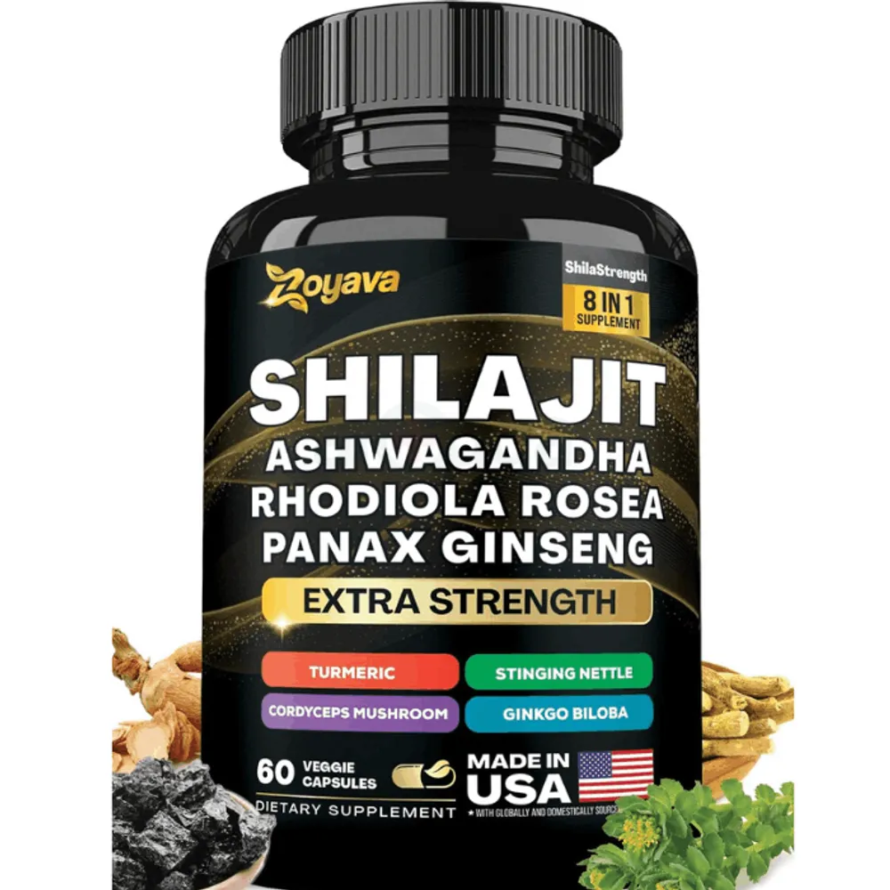 Shilajit 9000 Panax Ginseng 1500MG Ashwagandha 2000MG 60 Capsules  