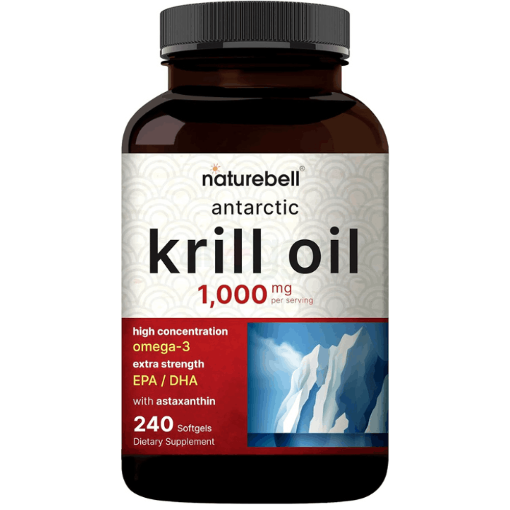 NatureBell Antarctic Krill Oil 1000mg Supplement, 240 Softgels  