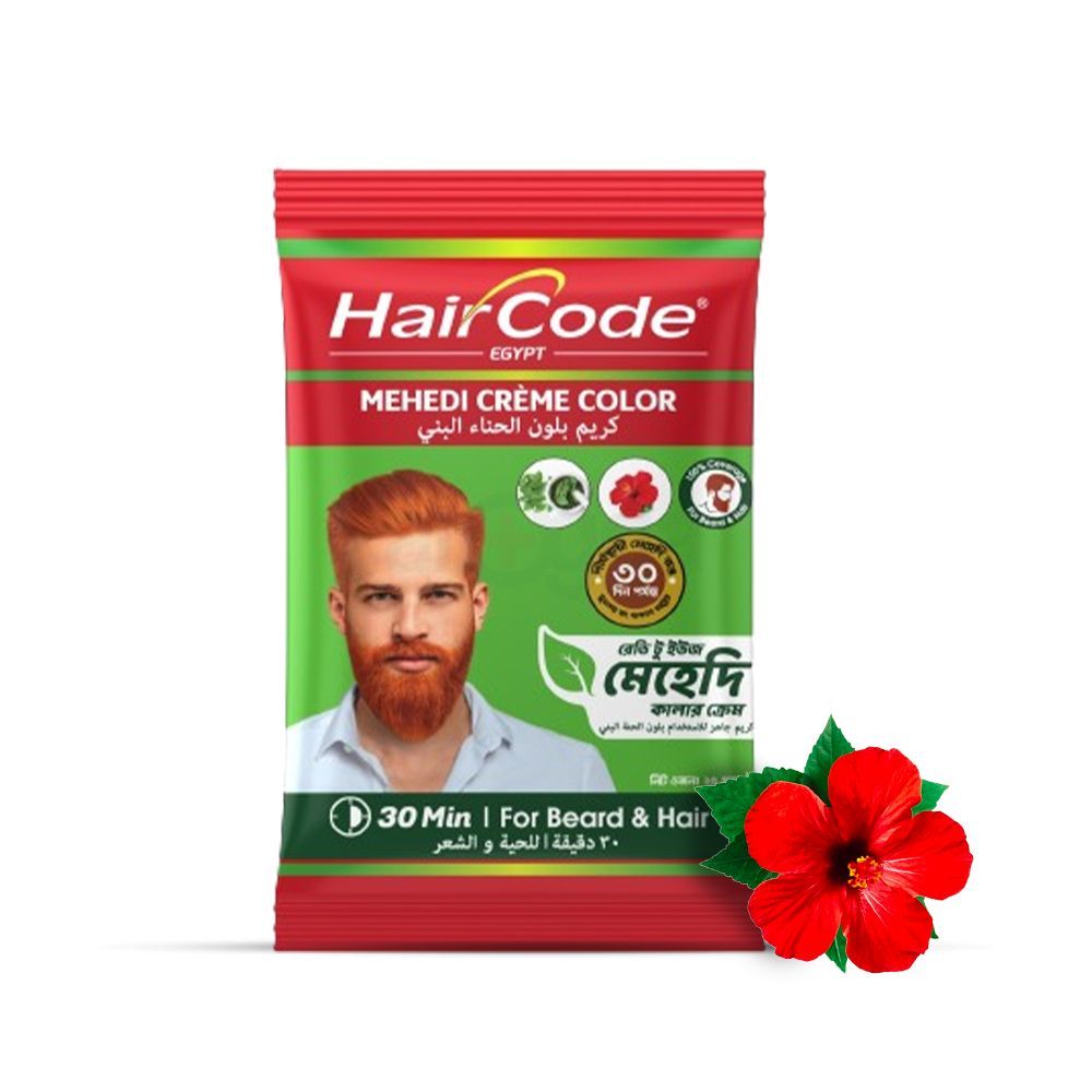 HairCode Egypt Mehedi Crème color (Hair + Beard) Pack of 2 (25gmX 2)  