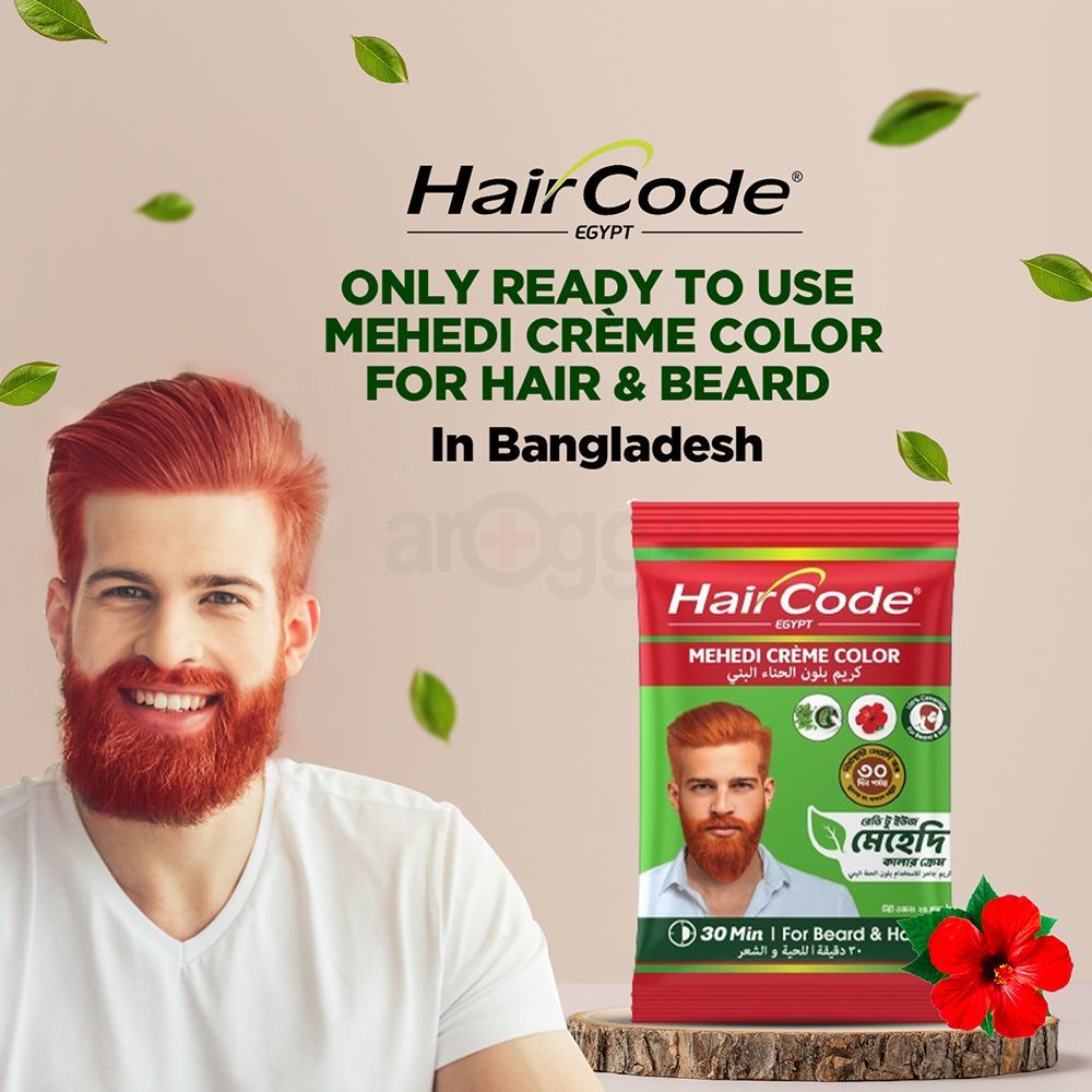 HairCode Egypt Mehedi Crème color (Hair + Beard) Pack of 2 (25gmX 2)  