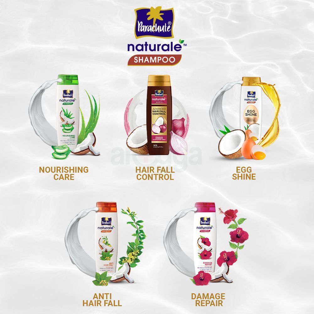 HAIR CARE BUNDLE - Parachute Naturale Shampoo Egg Shine 330ml & Parachute Hair Oil Advansed Enriched Coconut 275ml  