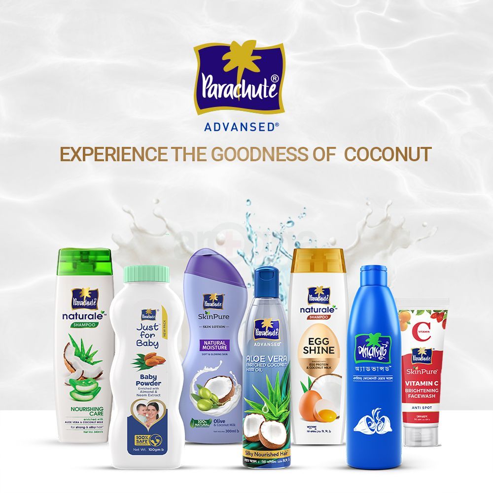 HAIR CARE BUNDLE - Parachute Naturale Shampoo Egg Shine 330ml & Parachute Hair Oil Advansed Enriched Coconut 275ml  