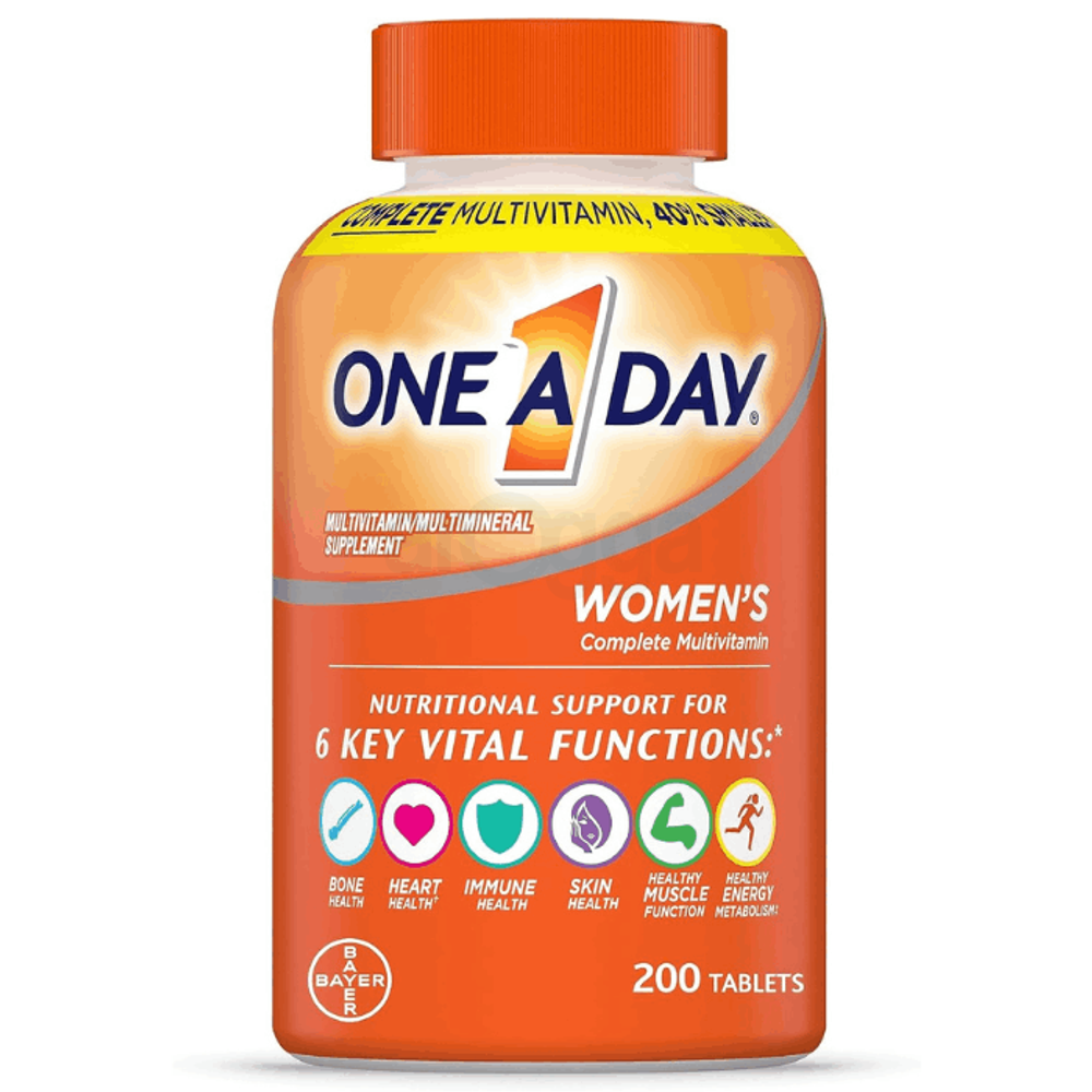 ONE A DAY Womens Complete Daily Multivitamin with Vitamin A, B , C, D, and E, Calcium and Magnesium, 200 Count  
