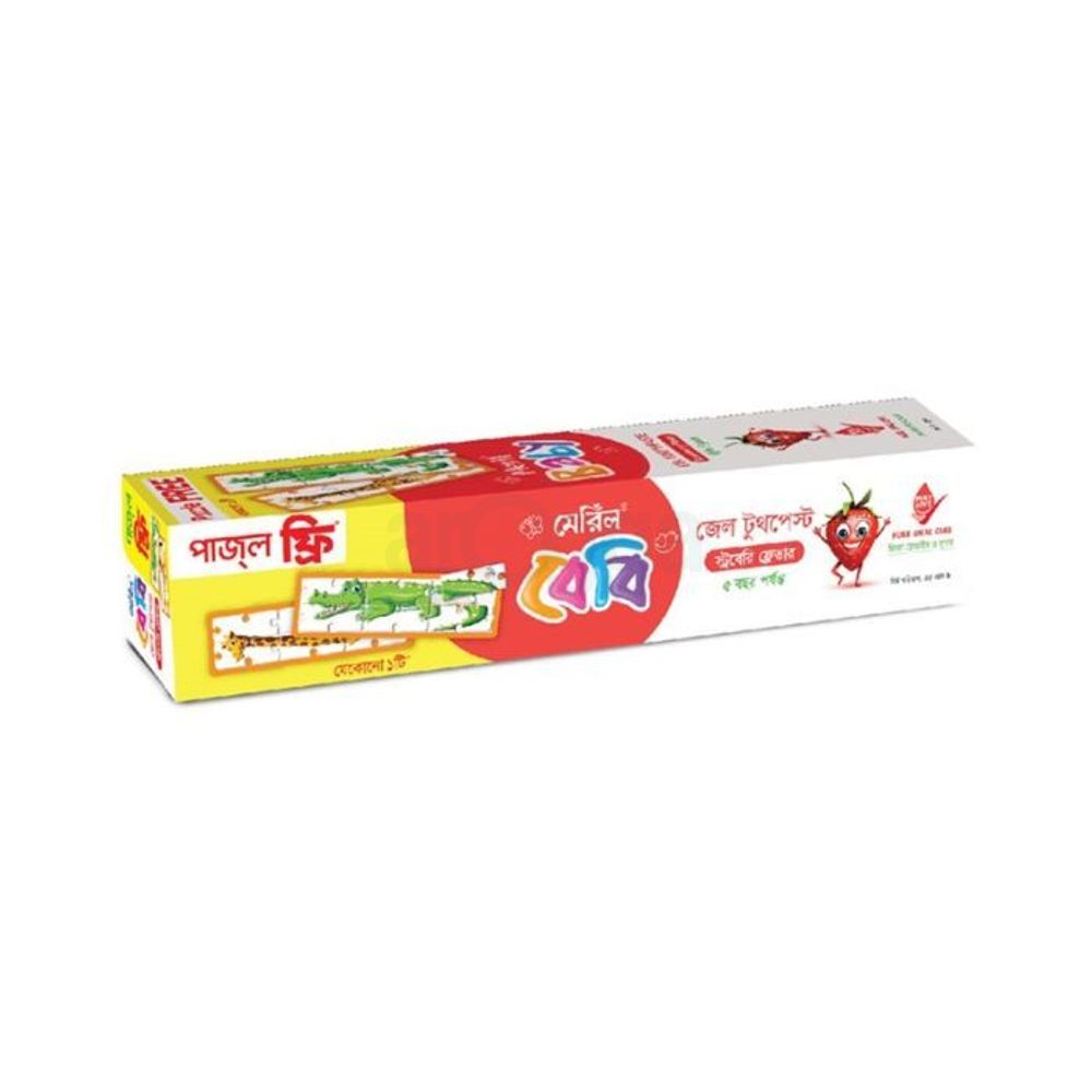 Meril Baby Gel Toothpaste Strawberry (Puzzle Free)  