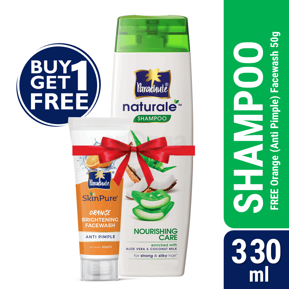 Parachute Naturale Shampoo Nourishing Care 330ml (FREE Orange Facewash - ANTI PIMPLE - 50gm)  