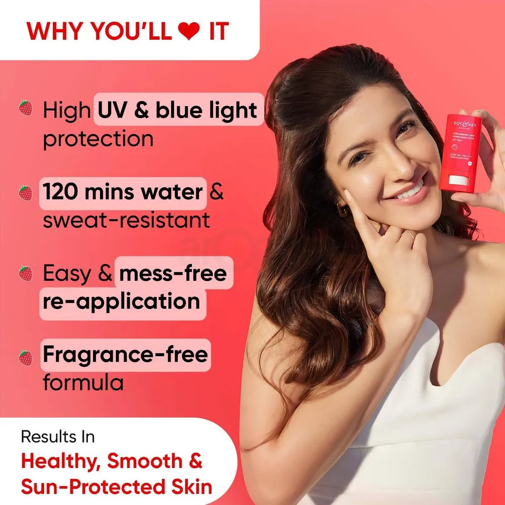 Dot and Key Strawberry Dew Sunscreen Stick SPF 50+ PA++++  