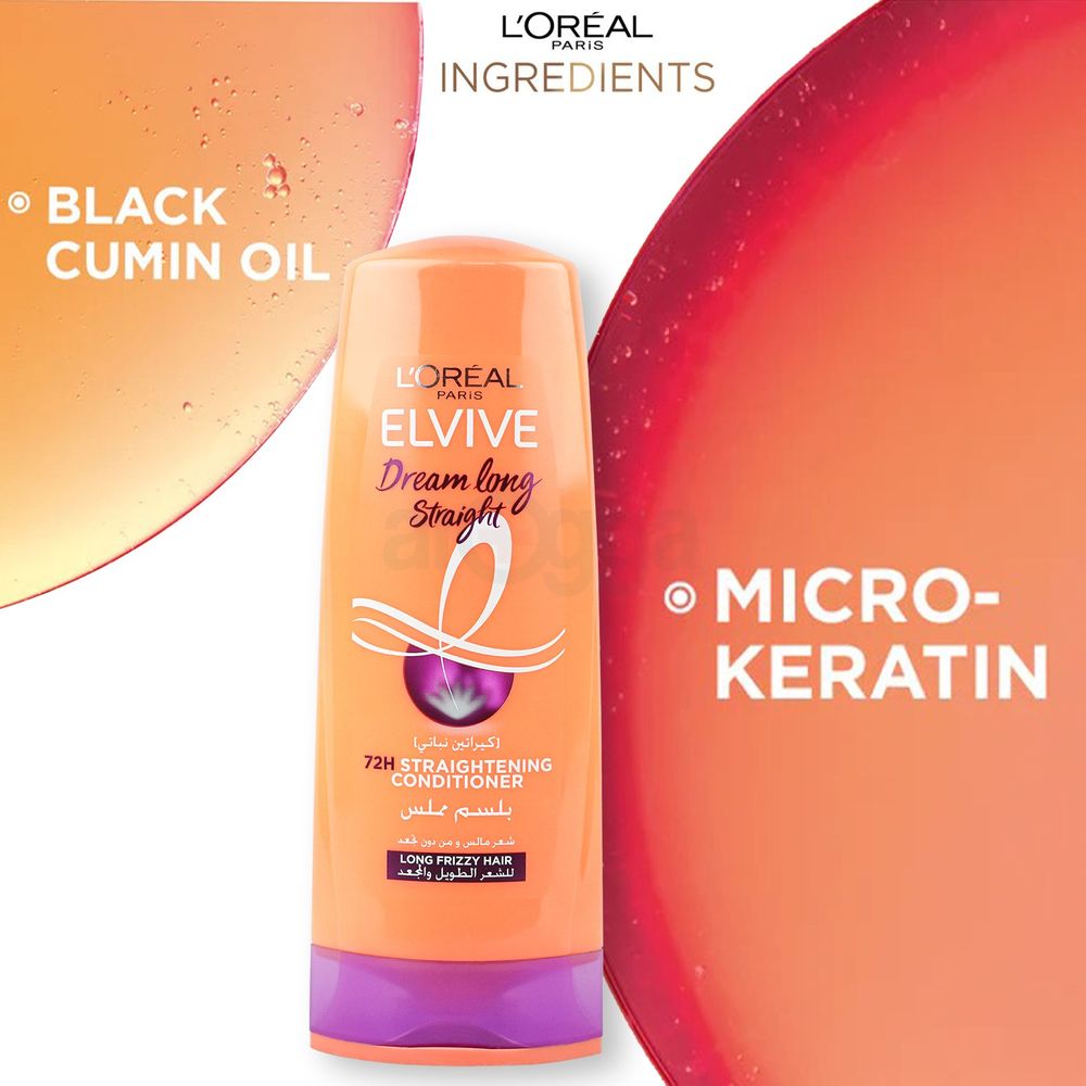 Loreal Paris Elvive Dream Long 72hr Straightening Conditioner for Long Frizzy Hair  