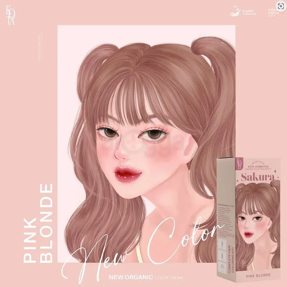 Kota Cosmetics Hair Color Cream Sakura - Pink Blonde  